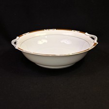 Noritake Vegetable Bowl 2 Handle Geometric Band Florals w/Gold 1918 Hand Painted