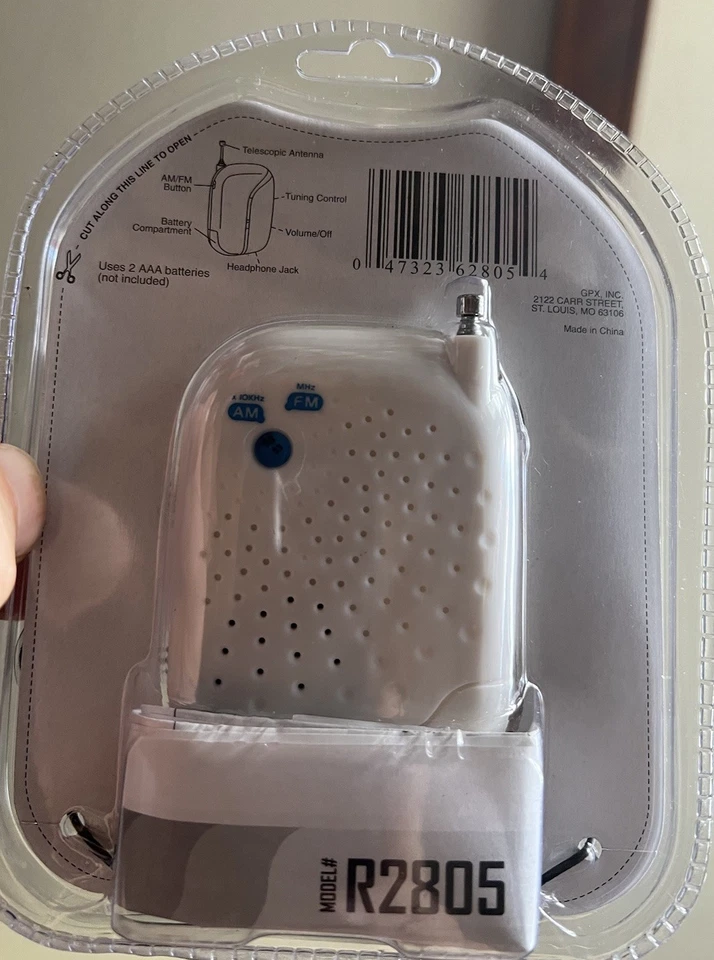 GPX Sport X AM FM Auto Scan Radio W/ Headphones R2805BLU Compact New Sealed - Image 2 of 4