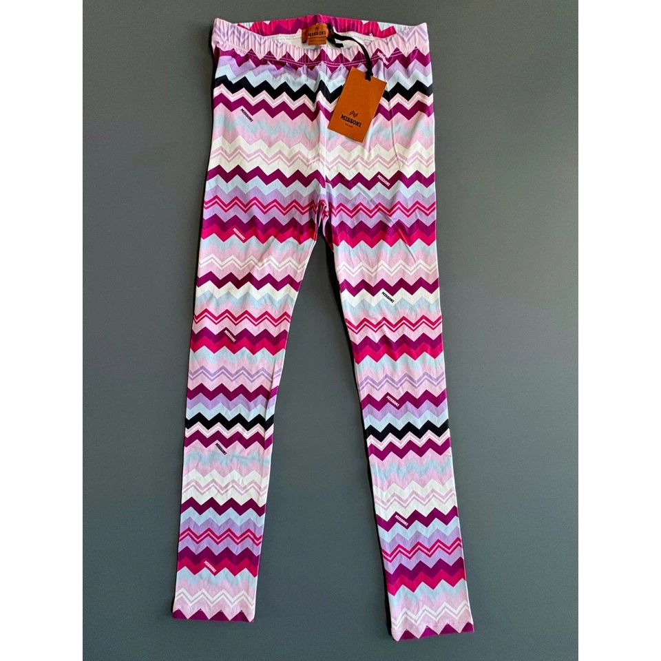 Nuevos Leggings Auténticos Missoni Niñas - Talla 12A - Icónico Patrón Zig-Zag Foto 2 de 4