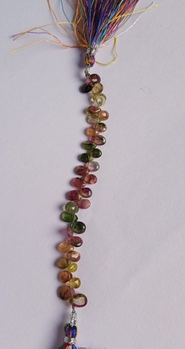 20 Ct Natural Watermelon Bi Color Tourmaline Pear Shape 10 inch Beads Gemstone - Picture 11 of 19