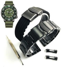Steel  Silicone Replacement Watch Band Citizen Diver's BN0157-11X E168-S129061