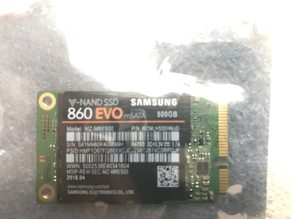 Samsung 860 EVO mSATA 500GB SSD MZ-M6E500 V-NAND 6Gb/s 1.8" Tested & DATA PURGED - Image 3 of 3