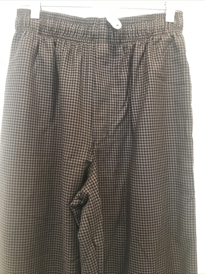 Houndstooth Chef's Pants Adult Large Uncommon Threads Uniform Pants Black Grey - Image 2 of 4