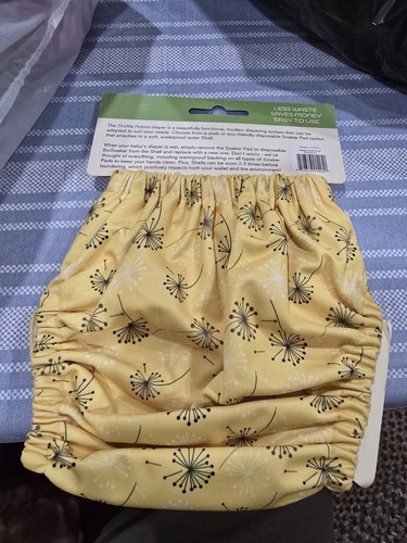 RARE Grovia Hybrid Shell Waterproof Diaper Cover One AI2 NEW DANDELIONS - Picture 2 of 4