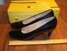 Vintage JOHANSEN Black DEVOIR Size 8 4A Ladies Shoes w Original Box