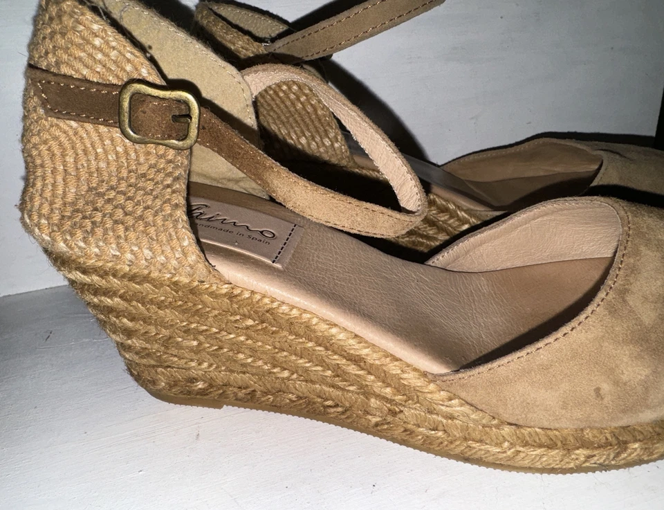 Gaimo Obi Alpargatas Mujer Marrón Gamuza Cuerda Cuña Zapatos Talla EU 41 EE. UU. Talla 10 Foto 2 de 4