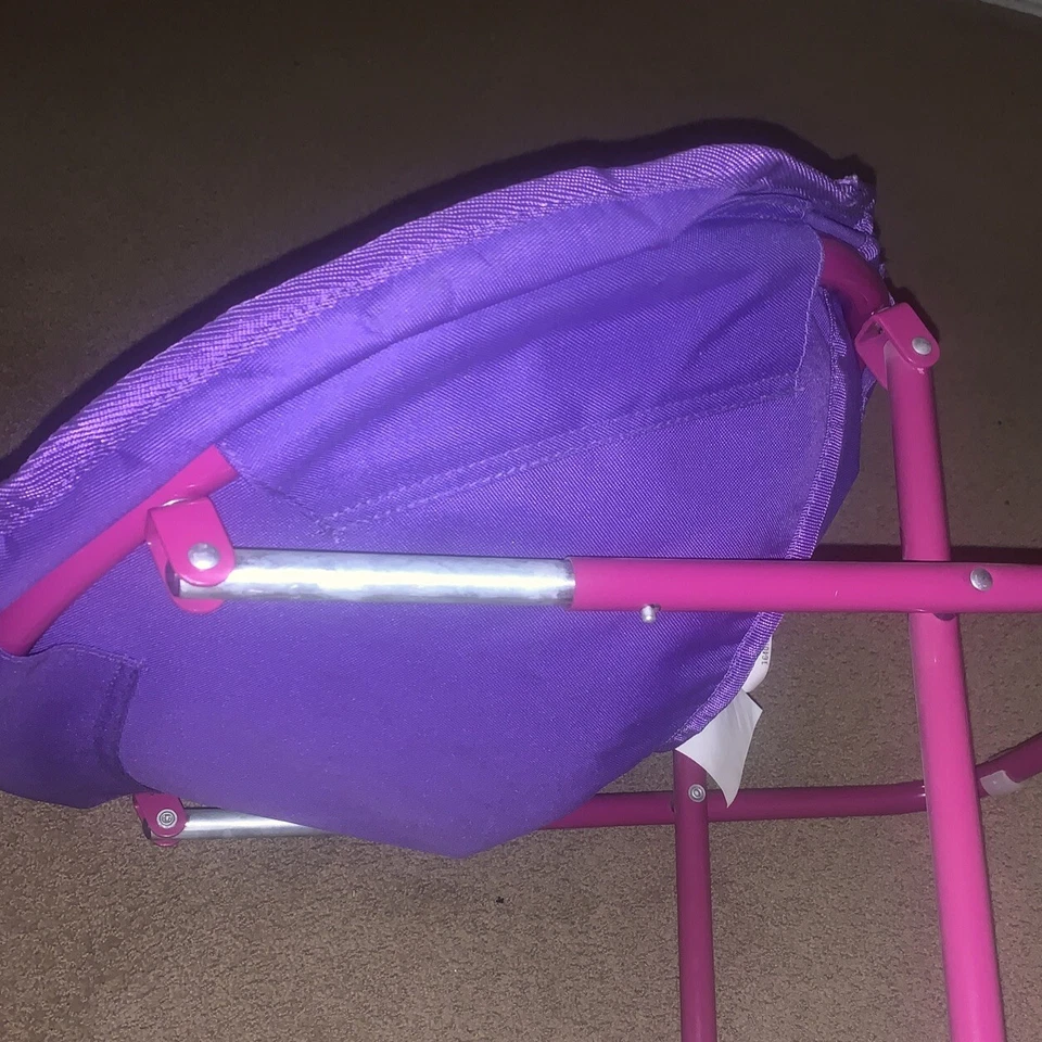 Silla redonda plegable Bratz para niños rosa brillante y púrpura RARA Foto 3 de 4