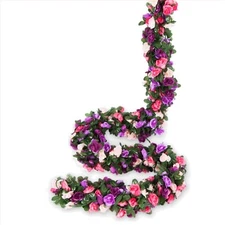 Vibrant Floral Garland Decorations - 8 Pack, Ideal for Every Celebration