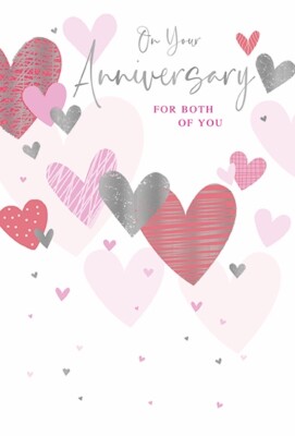 On Your Anniversary Card - Special Couple Open Wedding To Both - 7.5"x5