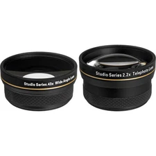 58mm 2.2x Telephoto & 0.43x Wide Angle Travel Lens Kit for Video Camera and DSLR