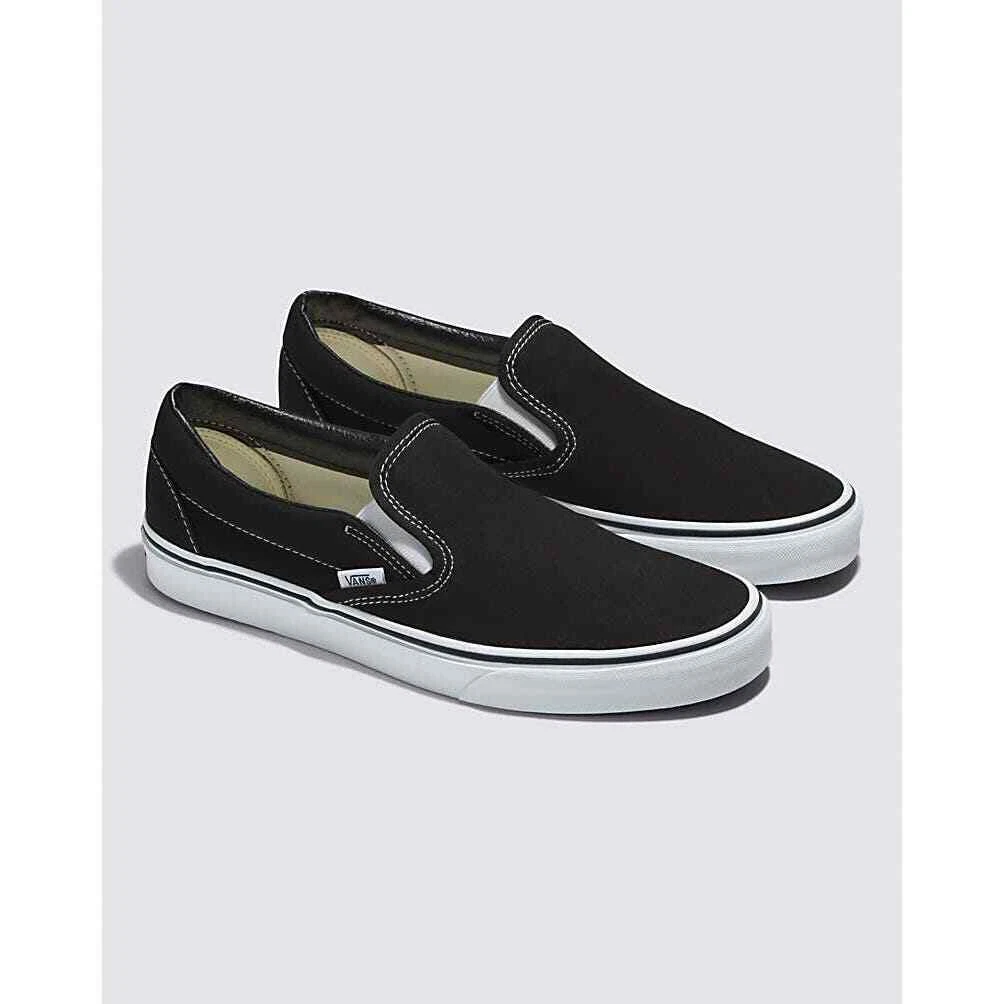 Vans Classic Slip on Nero Sneaker in Tela Unisex Bambino Taglia 13.0