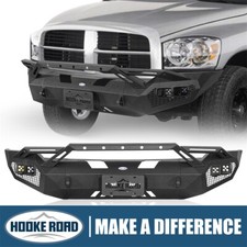 Hooke Road Steel Front Bumper W Winch Plate Fit 2006 2007 2008 Dodge Ram 1500