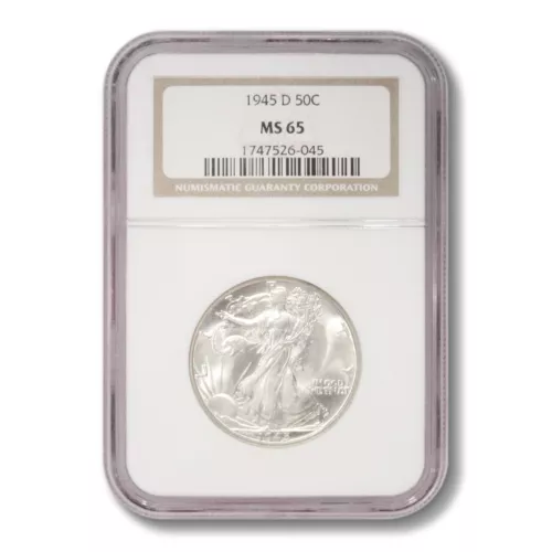 United States Walking Liberty Half Dollar 50 Cents 1945 D NGC MS-65