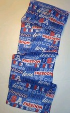 Greenbriar Patriotic Rectangle Scarf Large 14"x64"" Red White Blue 4th of July