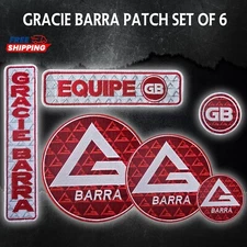 Gracie Barra New RED Patches Set High Quality Best GB EMBROIDERY SET JIU JITSU