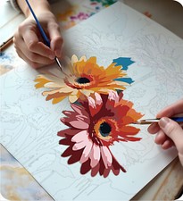 Malen Nach Zahlen 'Junge Frau Mit Roter Rose' – Leinwand 40,6 X 50,8 Cm, Inkl. Farben, Pinseln & Rahmen