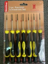 SCREWDRIVER SET WORKSHOP #82975 7 PIECE PRECISION W ROTATING HEAD - NEW