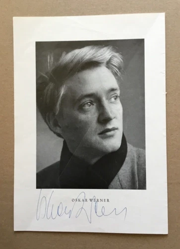 Oskar Werner (5 Original Autographs on Booklet '57) "Bacchus" by J. Cocteau