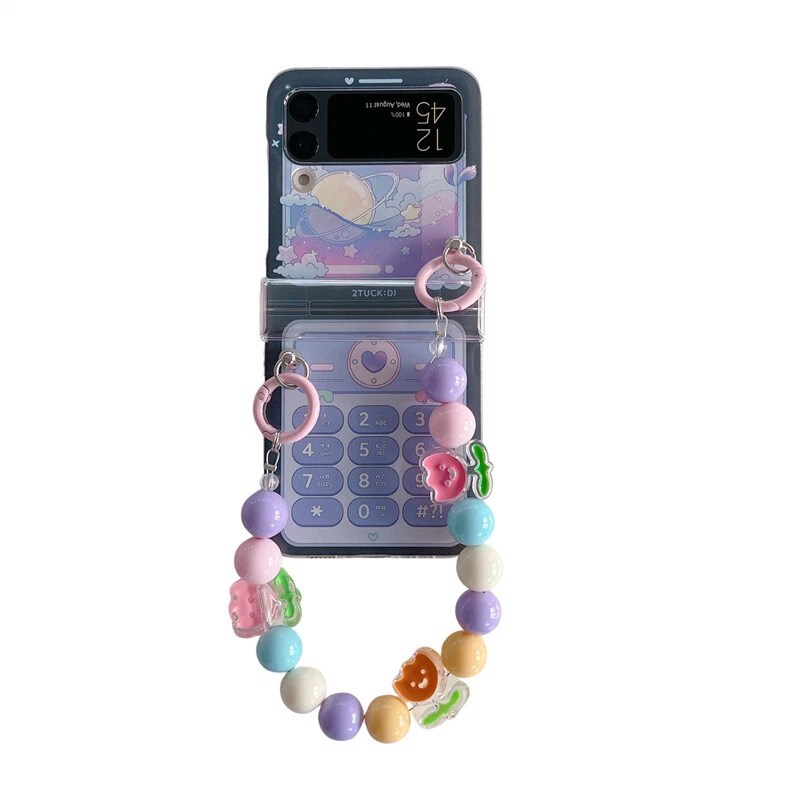 Samsung Z Flip 6 5 4 Foldable Cute Cartoon Chain Pattern Phone Case