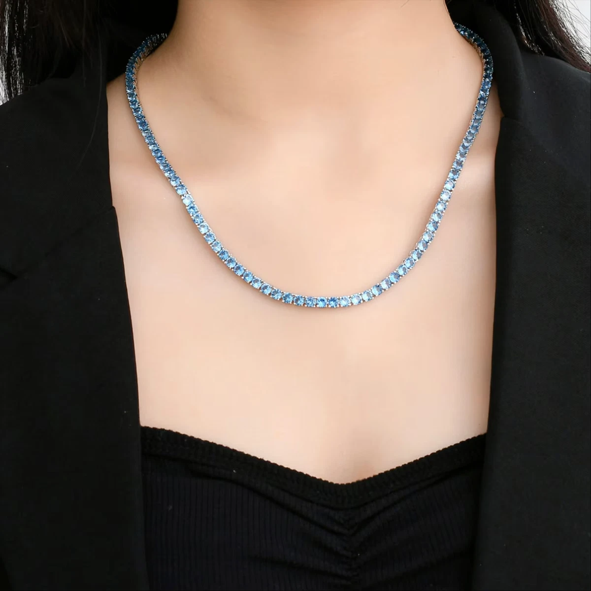 Blue cheap tennis chain