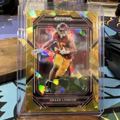 Drake Flash Pick 2023 Panini Prizm Draft Picks Drake London Gold Cracked Ice #34 USC | eBay