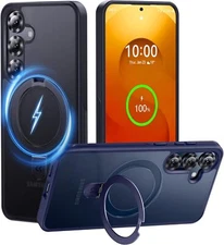 CASEKOO S25 Plus Case, Mag Ring Stand, 16FT Drop, MagSafe, Black 6.7"