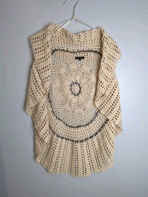 Bask Atelier Crochet Vest With Chain Detail Size M Linen Blend Boho Festival