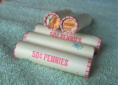 1978-D *Original Bank Wrapped * Uncirculated Lincoln Cent Roll - OBW Penny's (X)