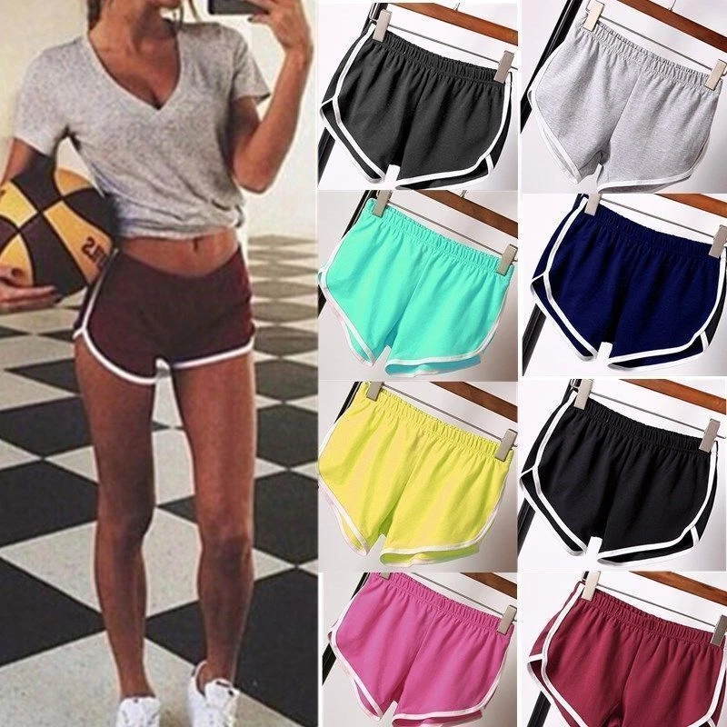 Girls Beach Running Gym Yoga Hot Pants sports Ladies piping trim Shorts  Casual