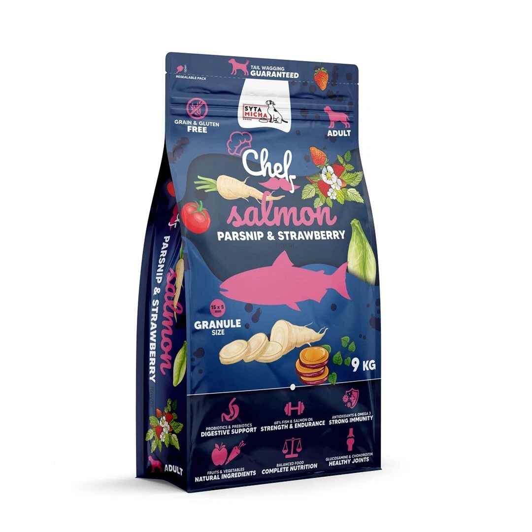 5905108734817 SYTA MICHA Chef Salmon, parsnip and strawberry - dry food for