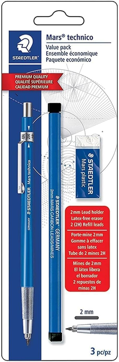 Staedtler Mars Technical Mechanical Pencil Set, 780Sbk,Blue | eBay