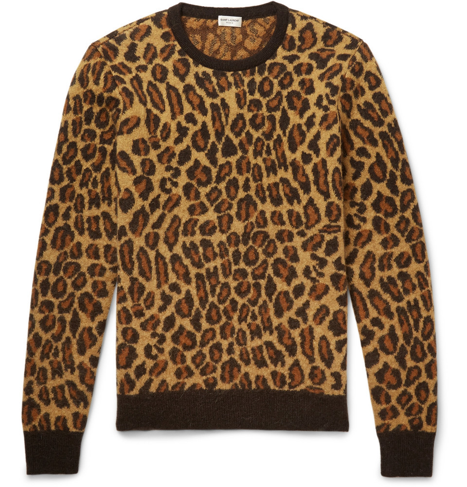 ️ Maglione SCHOOLBOY SAINT LAURENT Paris stampa leopardata miscela mohair xs