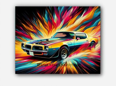 Pontiac Firebird Trans Am 1974 Picture abstract Art splashes of paint #4 Reprint