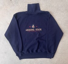 Vintage Arizona State University Sweatshirt Large Blue Turtleneck ASU Sun Devils