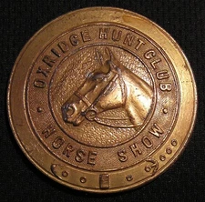 VTG 1.75" OXFORD HUNT CLUB HORSE SHOW MEDAL BADGE - Equestrian Hunting