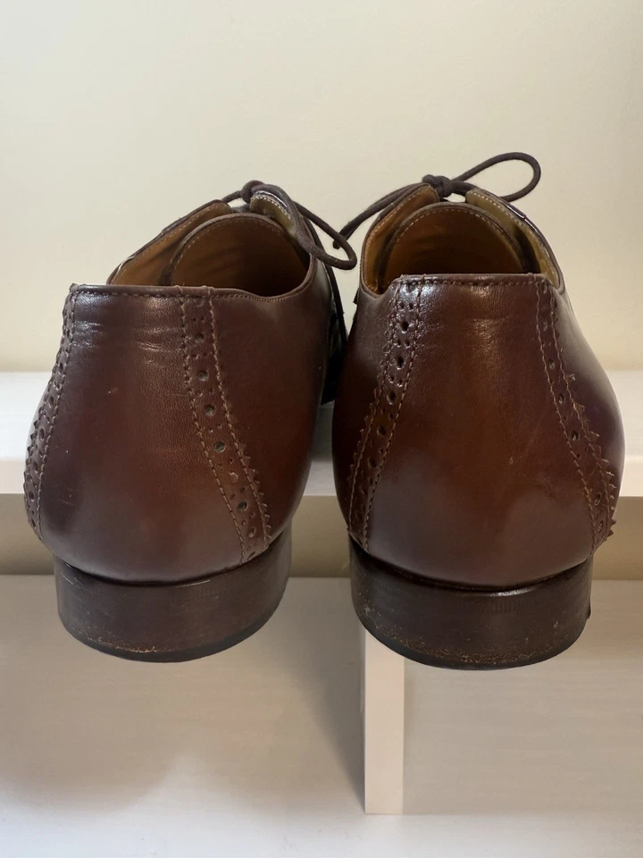 Polo Ralph Lauren Made in Italy Tan Brown Casual Oxford Dress Shoes Size 11 D - Image 4 of 4