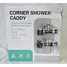 Metal Corner Shower Caddy Black Suitable for Multiple Spaces 2 In Box New