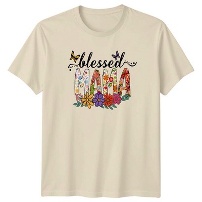Blessed Mama Damen T-Shirt Blumen Hippie Muttertag Muttertag