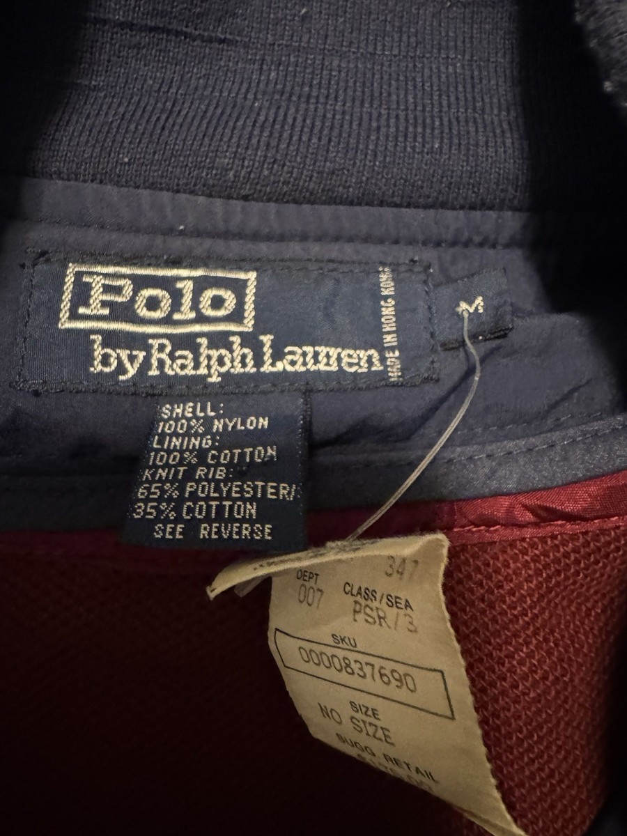 NWT Vintage Deadstock Polo Ralph Lauren Bomber Jacket Nylon Shell 