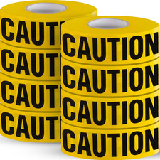 Premium Yellow Caution Tape Roll, 3 Inch X 1000 Feet, Pack of 8 Bright Yellow Co