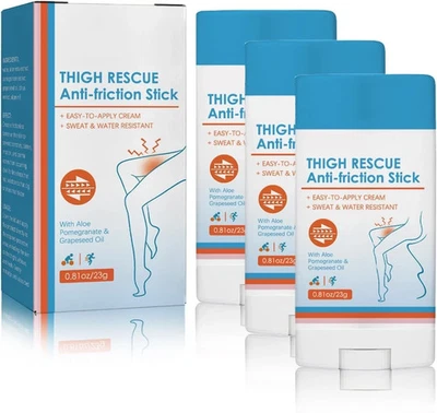 GUEGINE 3 PCS Anti Chafing Cream, Waterproof Anti Chafe Stick, Megababe Thigh Rescue