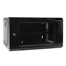 6U Wall Mount Server Cabinet IT Network Rack Enclosure Lockable Glass Door Black