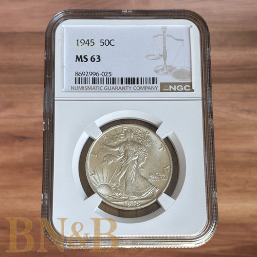 1945 Walking Liberty Half Dollar NGC MS63