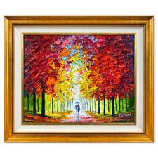 Slava Ilyayev Autumn Love Painting Original Oil Canvas Hand signed framed