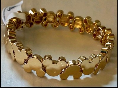 Disney Parks goldfarbenes Mickey Mouse Stretch-Armband, neu mit Etikett