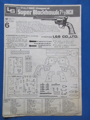 LS Model Anleitung Sheet - Ruger Super Blackhawk 7 1/2 inch