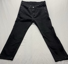 Men s Levi 505 Black Denim Jeans Size 36 X 32 Straight Leg