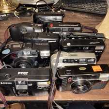 Lot of 10 Canon Nikon Fuji Kodak Minolta 35 mm Film Camera for PARTS/REPAIR
