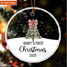 Baby Girl First Christmas Ornaments 2025, Babys 1St Christmas 2025 Ornaments Gif