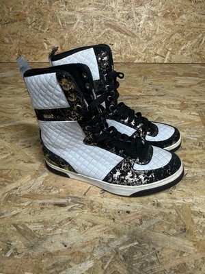 Osiris Uptown LTD Damen-Skatesneaker Größe UK 4,5 weiß schwarz goldfarben 
